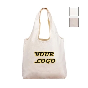 Custom Logo 12oz Polyester Cotton Large Vest Shopping Bag