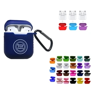 Silicone Wireless Earphone Case With Carabiner