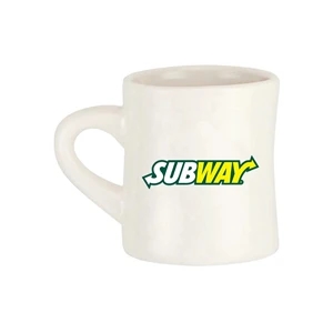 11 oz. Milky White Ceramic Diner Mugs w/ Custom Logo