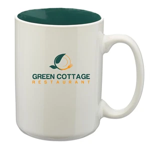 Glossy 15 oz. Two-Tone Ceramic Coffee Mugs