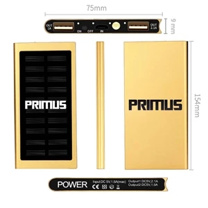 Custom Logo Branded Solar Portable Power Bank 8,000mAh