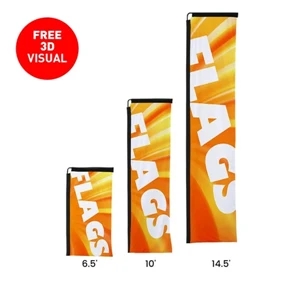 6.5' Premium Single Sided Rectangle Flag Graphic Only