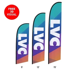 15' Premium Double Sided Angled Flag Graphic Only