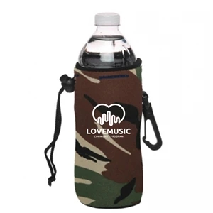 Neoprene Water Bottle Drawstring Cooler w/ 1 Color Imprint