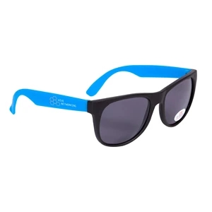 Custom Logo Color Pop Plastic Sunglasses (2 Color Imprint)