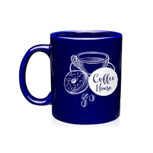 11 oz. Ceramic Custom Mug w/ 1 Color Imprint