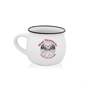 12 oz. Two-Tone Potbelly Ceramic Mug w/ 2 Color Imprint