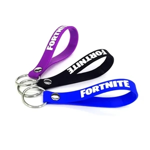 1/2"W Silicone Wristband Key Chain