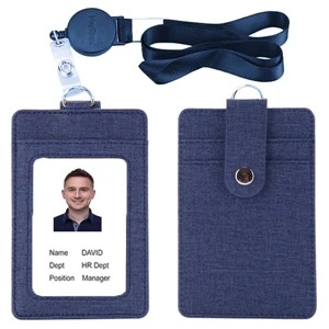Badge Holder with Adjustable Retractable Lanyards