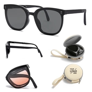 Custom Logo Polarized Foldable Sunglasses With Case