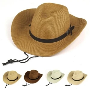 Men Summer Western Straw Cowboy Cowgirl Hat