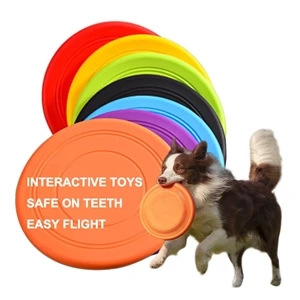 Dog Flying Disc Toy Flyer Soft Rubber Interactive Lightweigh