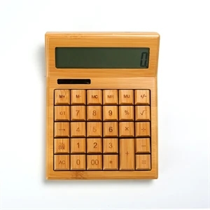 Functional Desktop Solar Power Bamboo Calculators