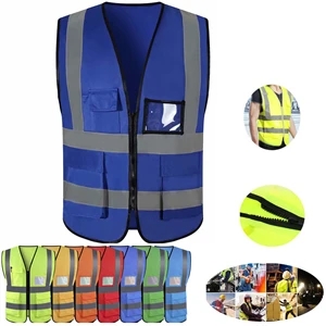 Reflective Safety Vest With Work Card Pocket