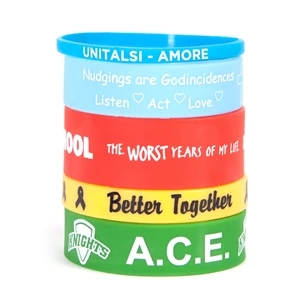 1/2" Silk Screened Silicone Wristband