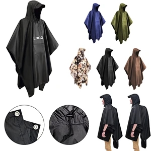 Hooded Rain Poncho for Adults