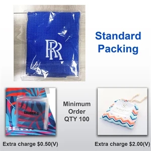12"x 20" Sublimated Plush Microfiber Golf Towel w/ Grommet