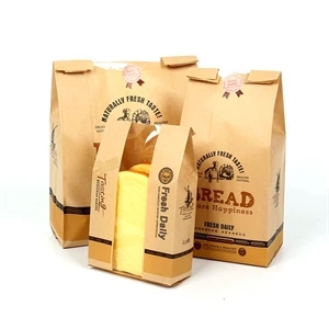 Kraft Bread Bag with Clear Window