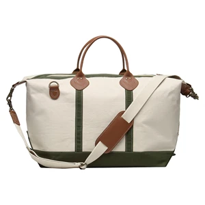 Signature Duffle Heavy Canvas Leather Handle Weekender Bag