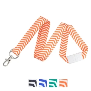 Zig Zag Dye Sublimated Preprinted Lanyards w/ Breakaway