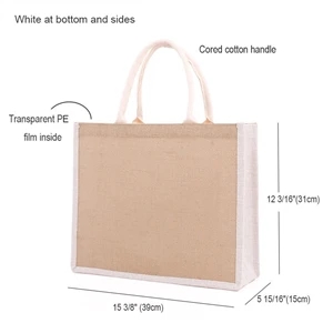 Reusable Natural Burlap Jute Tote Bags