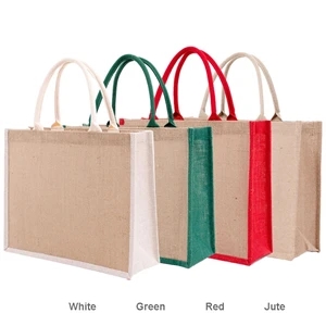 Burlap Jute Tote Bags Reusable Natural
