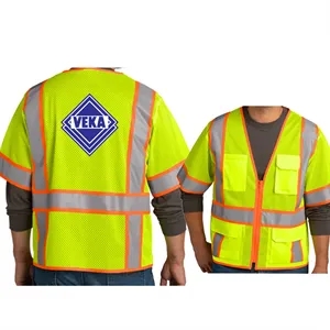 CornerStone® ANSI 107 Class 3 Surveyor Mesh Zippered Vest