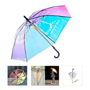 Holographic Iridescent Transparent Umbrella