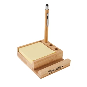 Bamboo Desk Organizer with Stylus Pen and Phone Holder