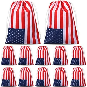 Us Flag Drawstring Gift Treat Bag