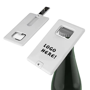 Credit Card Shape Flash Drive w/ Bottle Opener