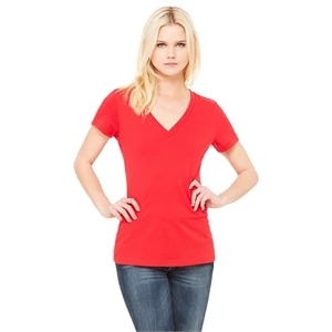 Bella + Canvas Ladies' Jersey Short-Sleeve Deep V-Neck T-...