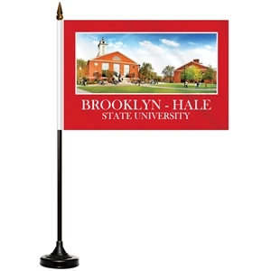 6" x 9" Single Reverse Stick Flag with Black Plastic Base