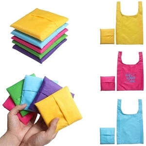 Reusable Foldable Vest Tote Bags with Pouch