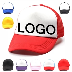 Custom Logo Custom Kids Mesh Back Baseball Cap & Children Trucker Hat