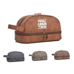 Classic Leather Toiletry Bag And Dopp Kit For Men