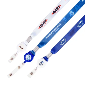 3/4" Dye Sublimated Lanyard Badge Reel Combo