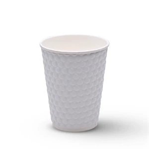 12 oz Insulated Paper Cups - Bubble Dot Embossed - Custom