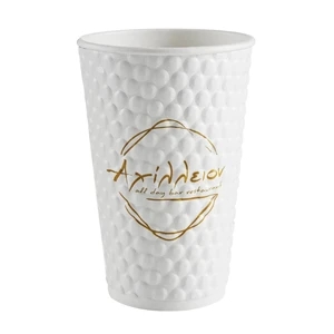 16 oz Double Wall Paper Cups - Embossed Insulated - Custom