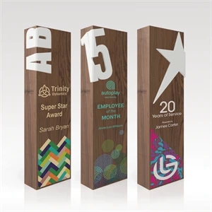 Customizable Walnut Award w/ Full-Color - Rectangular