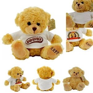 Happy Teddy Bear w/ Full-Color Logo on Shirt