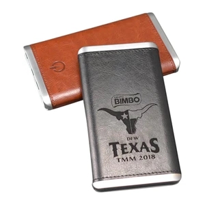 Custom Logo Leather Powerbank (6000 MAH)