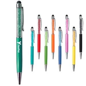 Diamond Retractable Ballpoint Touch Screen Pen