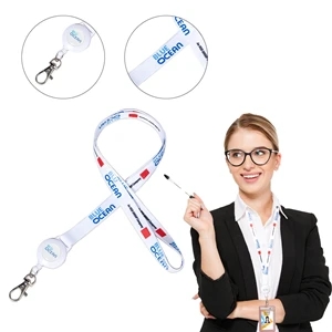 Custom Logo Custom 1/2" Lanyard w/ Retractable Badge Reel
