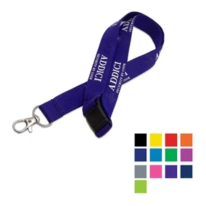 Custom 3/4" Polyester Lanyard w/ Lobster Claw & Safety Break