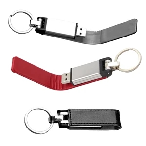 Leather Fast USB with Keyring