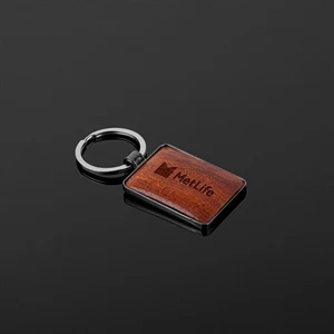 WoodStone Metal Rectangle Keychain