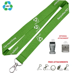 Custom Logo Recycled PET Full ColoLanyard Custom Imprint ID Badge Holder
