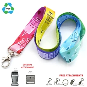 Custom Logo Recycled PET Sublimation Lanyard Custom Imprint Badge Holder