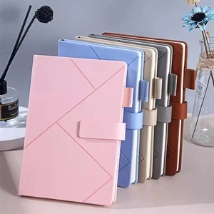 Pu Magnetic Buckle Notebook With Pen Holder